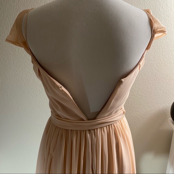 Vera Wang Peach Cream Dress Sz 4 - Picture 6 of 12